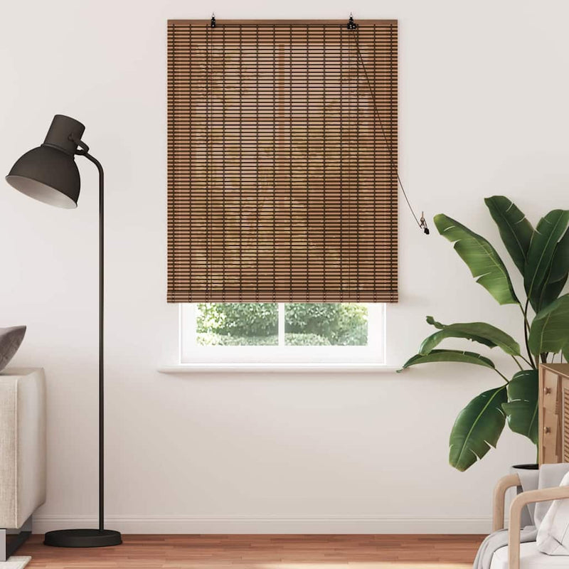 ギャラリービューアに画像をロードする, Vidaxl rolgordijn met gordijnen bruin 110 x 220 cm bamboe
