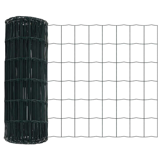 Vidaxl euro hek groen 0,8 x 25 m pvc-gecoat ijzer