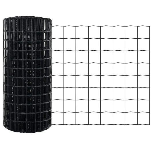 Vidaxl euro hek grijs 0,8 x 10 m pvc-gecoat ijzer