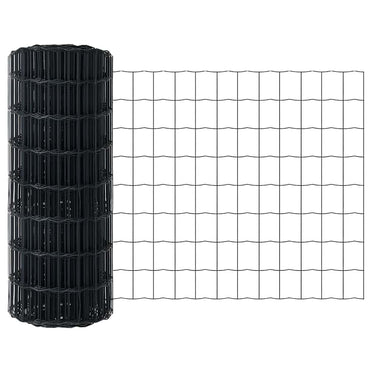 Vidaxl euro hek grijs 0.6 x 10 m pvc-gecoat ijzer