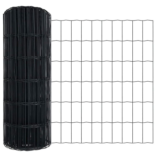 Vidaxl euro hek grijs 0,6 x 10 m pvc-gecoat ijzer