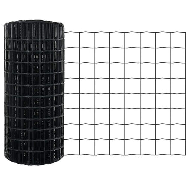 Vidaxl euro hek grijs 0,8 x 25 m pvc-gecoat ijzer