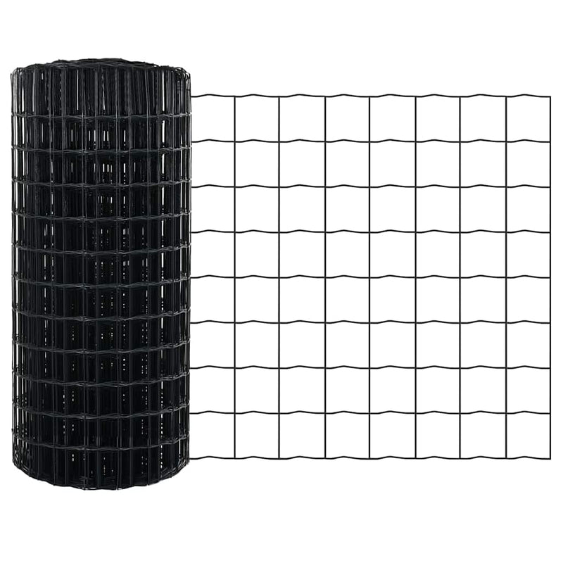 Chargez l'image dans la visionneuse de la galerie, Vidaxl euro hek grijs 0,8 x 25 m pvc-gecoat ijzer

