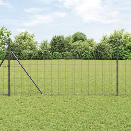 Vidaxl euro hek grijs 1,2 x 25 m pvc-gecoat ijzer