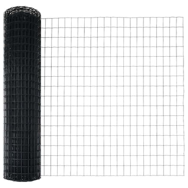 Vidaxl euro hek grijs 1 x 25 m pvc-gecoat ijzer
