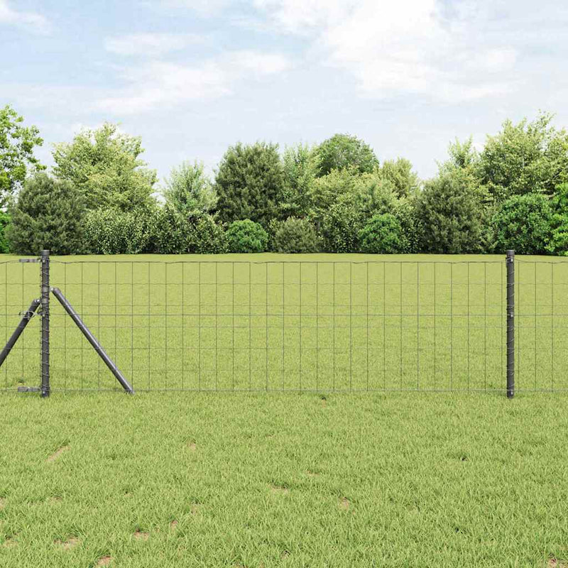 Afbeelding laden in galerijviewer, Vidaxl euro hek grijs 0,8 x 25 m pvc-gecoat ijzer

