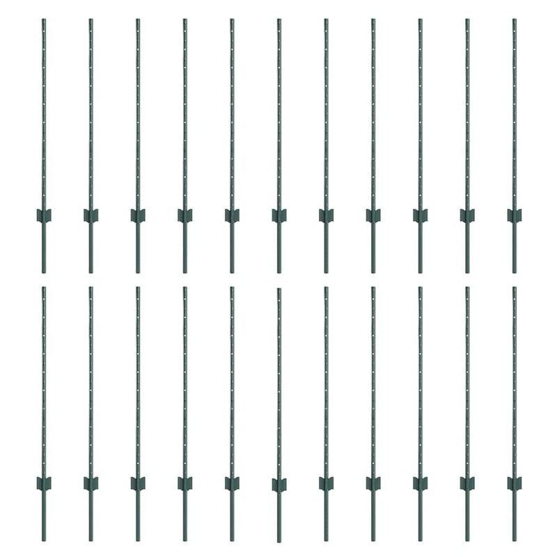Chargez l'image dans la visionneuse de la galerie, Vidaxl afrasteringspaal 22 pcs groen 140 cm staal
