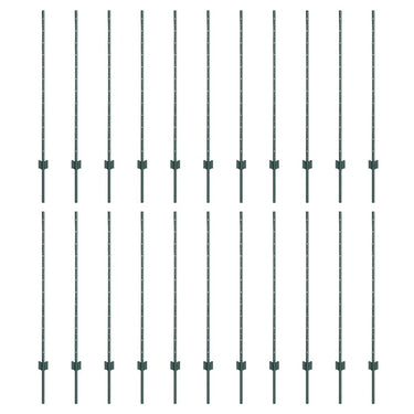 Vidaxl afrasteringspaal 22 pcs groen 160 cm staal