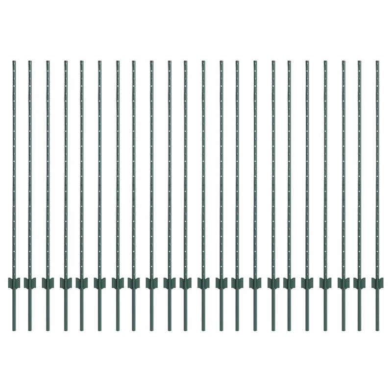 Chargez l'image dans la visionneuse de la galerie, Vidaxl afrasteringspaal 22 pcs groen 180 cm staal
