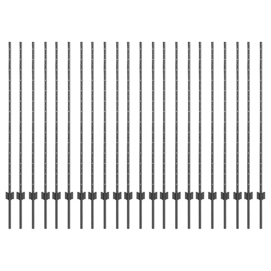 Vidaxl afrasteringspaal 22 pcs grijs 180 cm staal