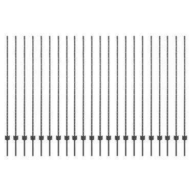 Vidaxl afrasteringspaal 22 pcs grijs 200 cm staal