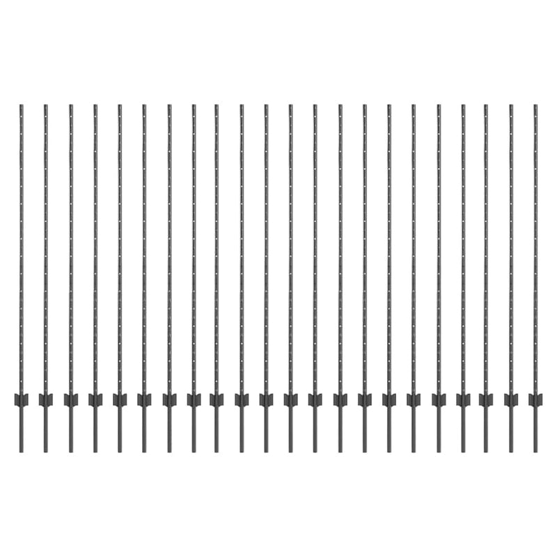 Chargez l'image dans la visionneuse de la galerie, Vidaxl afrasteringspaal 22 pcs grijs 200 cm staal
