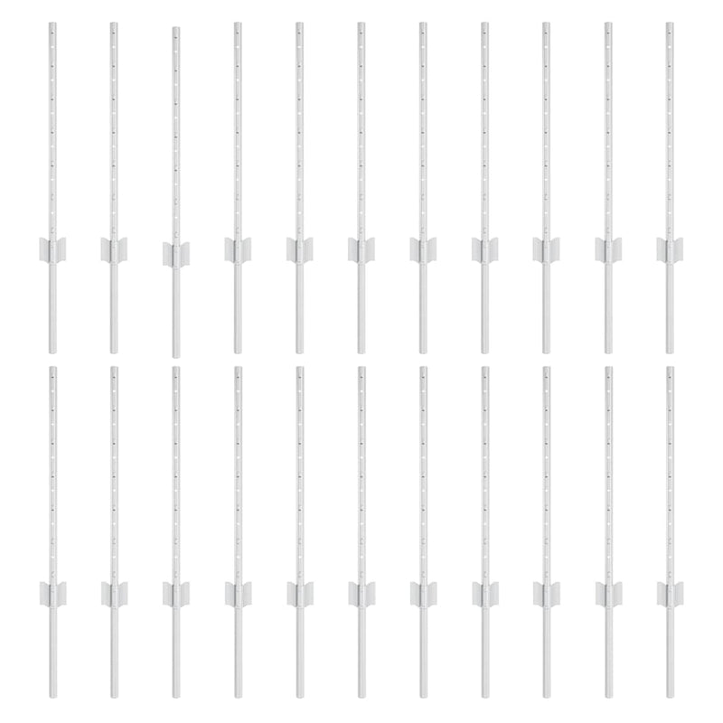 Chargez l'image dans la visionneuse de la galerie, Vidaxl afrasteringspaal 22 pcs zilver 100 cm staal
