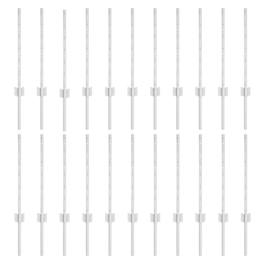 Vidaxl afrasteringspaal 22 pcs zilver 100 cm staal