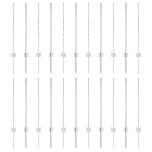 Vidaxl afrasteringspaal 22 pcs zilver 120 cm staal