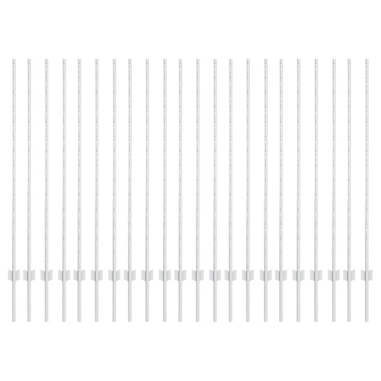 Vidaxl afrasteringspaal 22 pcs zilver 180 cm staal
