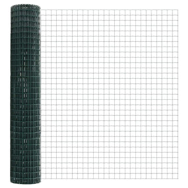 Vidaxl hek met paal groen 1,5 x 10 m staal en pvc