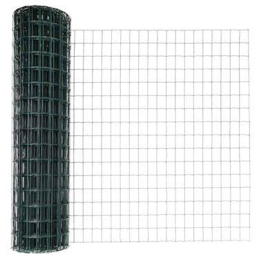 Vidaxl hek met paal groen 1 x 10 m staal en pvc