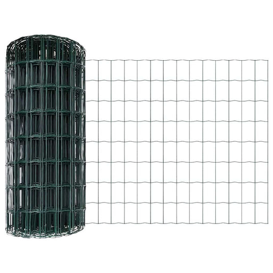 Vidaxl hek met paal groen 0,6 x 10 m staal en pvc