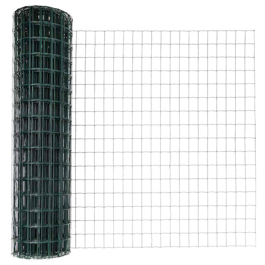 Vidaxl hek met paal groen 1,2 x 10 m staal en pvc