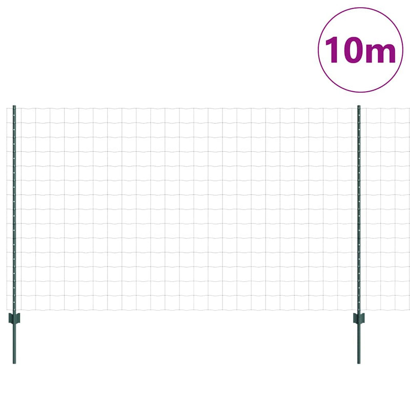 ギャラリービューアに画像をロードする, Vidaxl hek met paal groen 1,4 x 10 m staal en pvc
