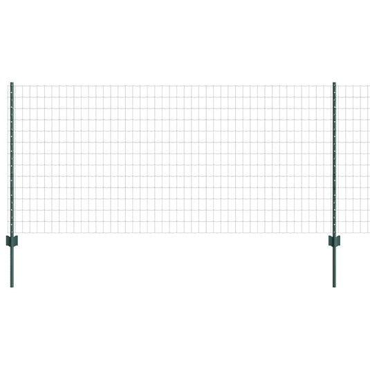 Vidaxl hek met paal groen 1 x 25 m staal en pvc
