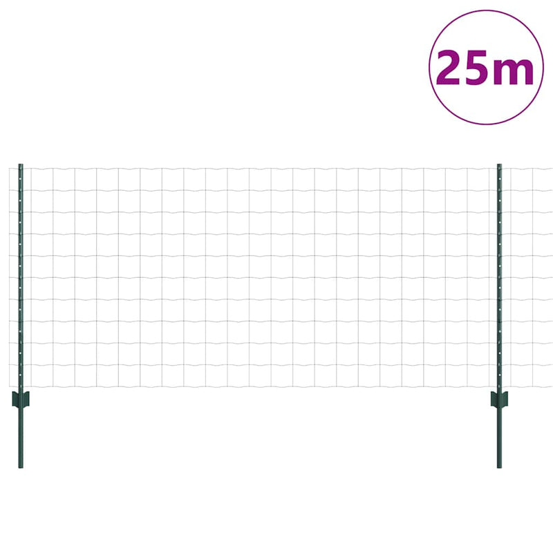Chargez l'image dans la visionneuse de la galerie, Vidaxl hek met paal groen 1 x 25 m staal
