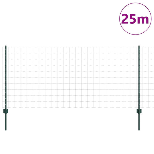 Vidaxl hek met paal groen 1 x 25 m staal