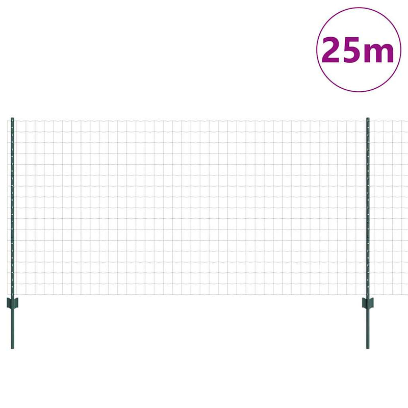 ギャラリービューアに画像をロードする, Vidaxl hek met paal groen 1,2 x 25 m staal
