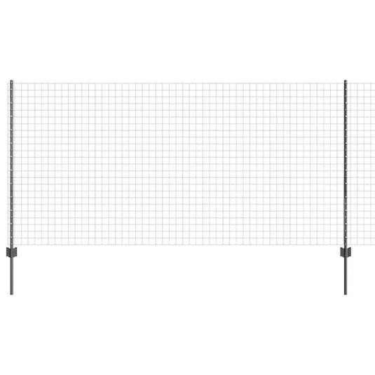 Vidaxl hek met paal grijs 1,2 x 10 m staal en pvc