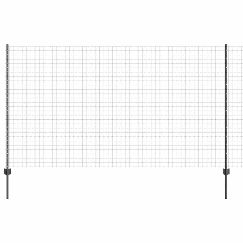 ギャラリービューアに画像をロードする, Vidaxl hek met paal grijs 1,4 x 10 m staal en pvc
