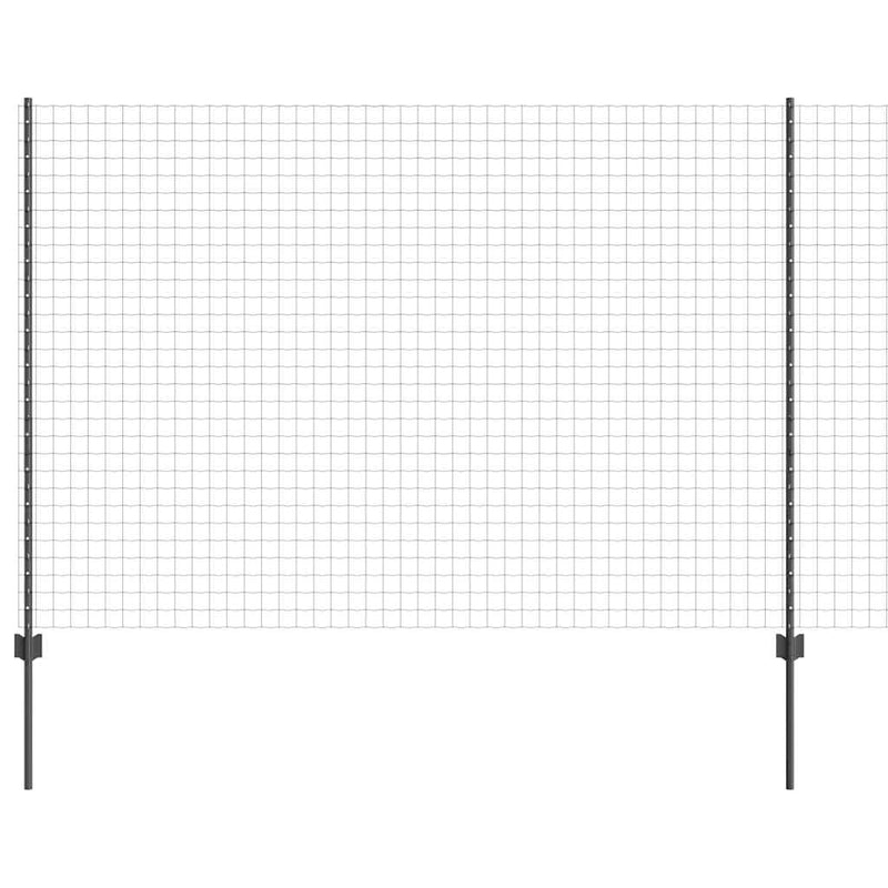 ギャラリービューアに画像をロードする, Vidaxl hek met paal grijs 1,5 x 10 m staal en pvc

