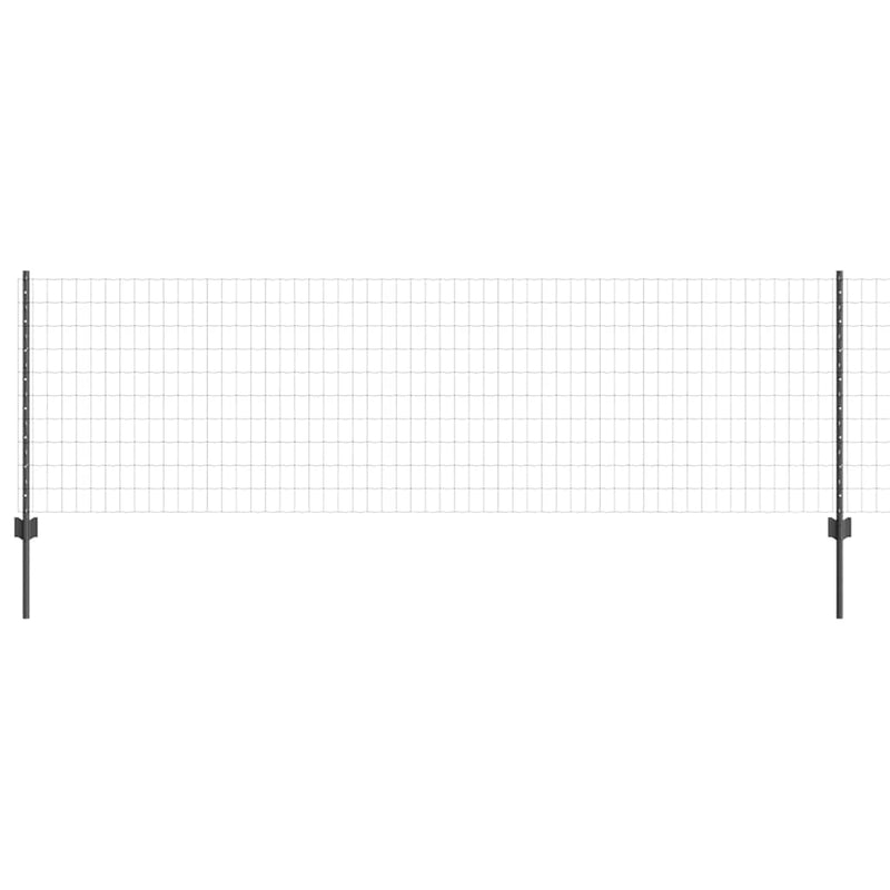 ギャラリービューアに画像をロードする, Vidaxl hek met paal grijs 0,8 x 10 m staal en pvc
