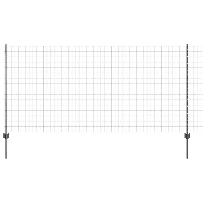 ギャラリービューアに画像をロードする, Vidaxl hek met paal grijs 1,2 x 10 m staal en pvc
