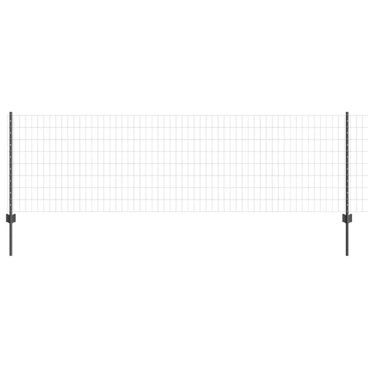 Vidaxl hek met paal grijs 0,8 x 10 m staal en pvc