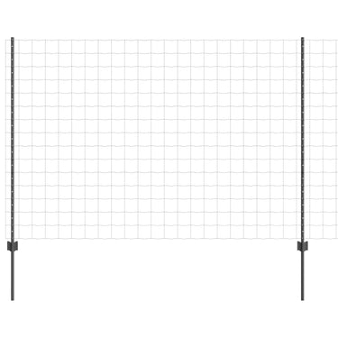 Vidaxl hek met paal grijs 1,5 x 10 m staal