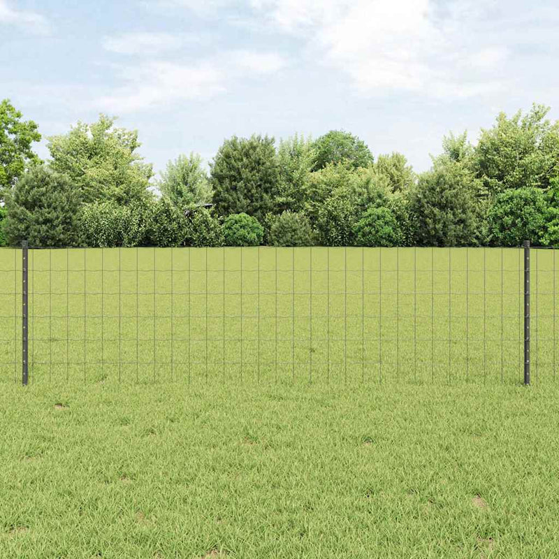 Afbeelding laden in galerijviewer, Vidaxl hek met paal grijs 0,6 x 25 m staal en pvc
