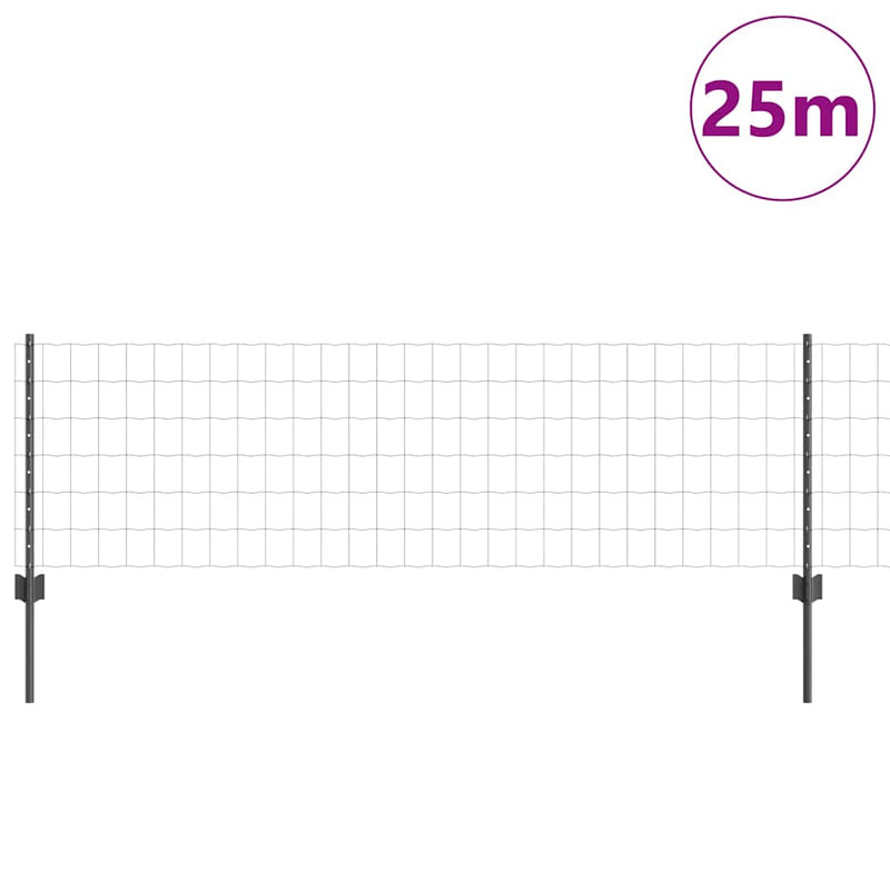 Afbeelding laden in galerijviewer, Vidaxl hek met paal grijs 0,6 x 25 m staal en pvc
