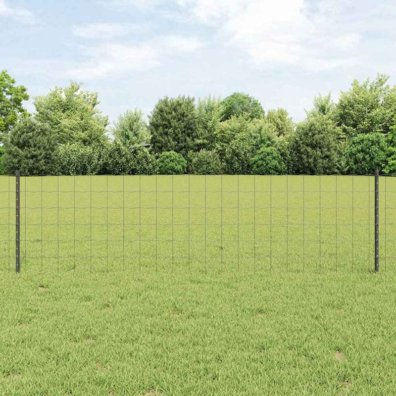 Afbeelding laden in galerijviewer, Vidaxl hek met paal grijs 0,6 x 25 m staal en pvc
