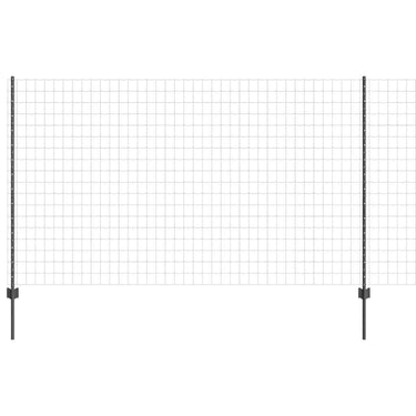 Vidaxl hek met paal grijs 1,4 x 10 m staal en pvc