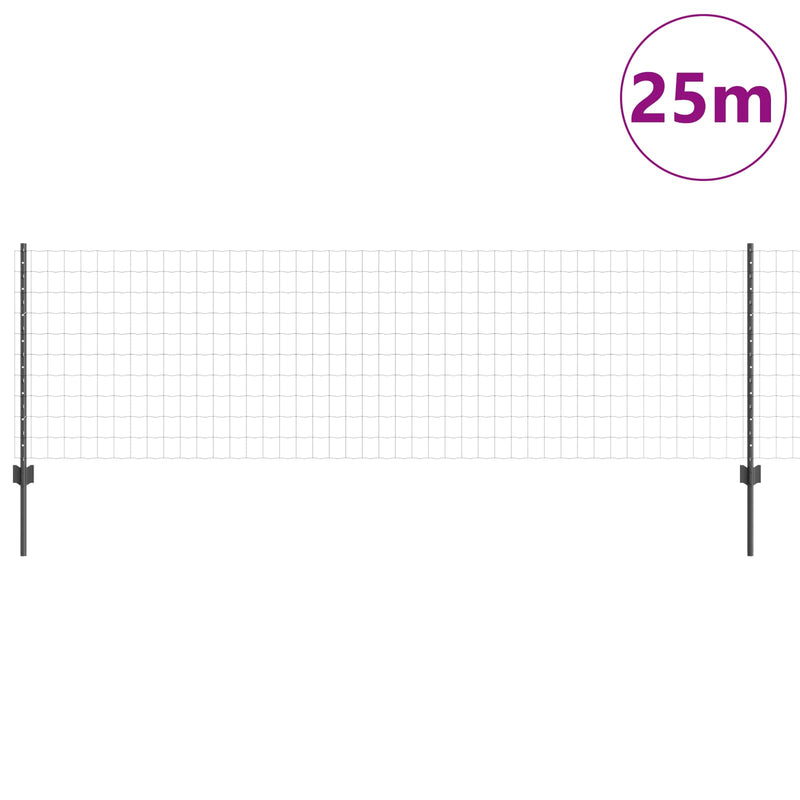 Chargez l'image dans la visionneuse de la galerie, Vidaxl hek met paal grijs 0,8 x 25 m staal
