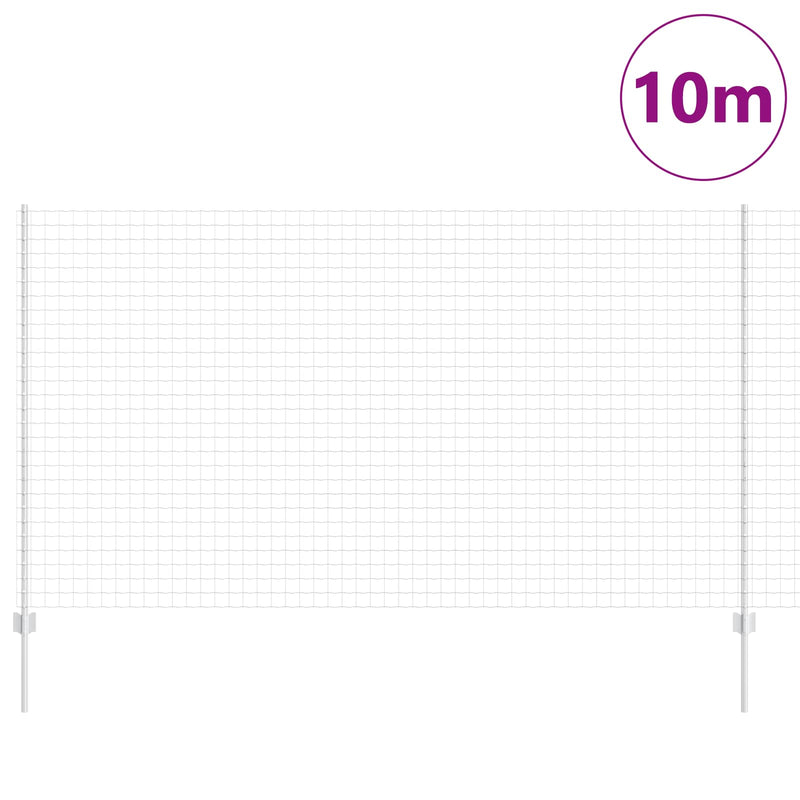ギャラリービューアに画像をロードする, Vidaxl hek met paal zilver 1,4 x 10 m staal
