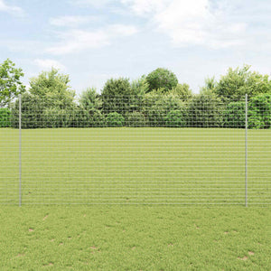 Vidaxl hek met paal zilver 1,5 x 10 m staal