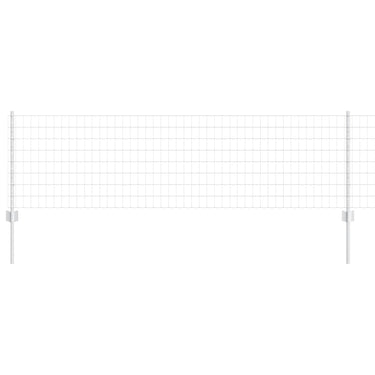Vidaxl hek met paal zilver 0,6 x 10 m staal