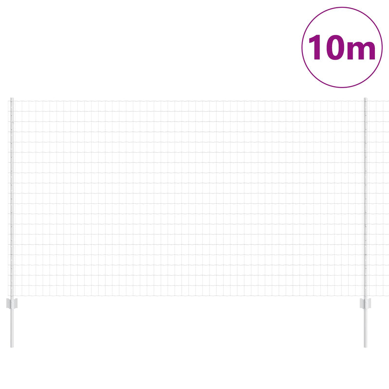 ギャラリービューアに画像をロードする, Vidaxl hek met paal zilver 1,4 x 10 m staal
