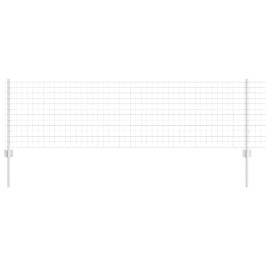 Vidaxl hek met paal zilver 0,6 x 25 m staal