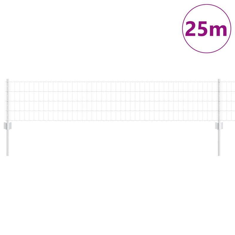 Afbeelding laden in galerijviewer, Vidaxl hek met paal zilver 0,4 x 25 m staal
