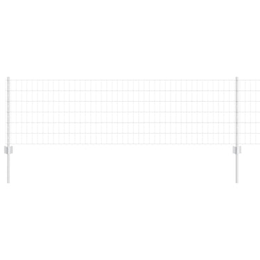 Vidaxl hek met paal zilver 0,6 x 25 m staal