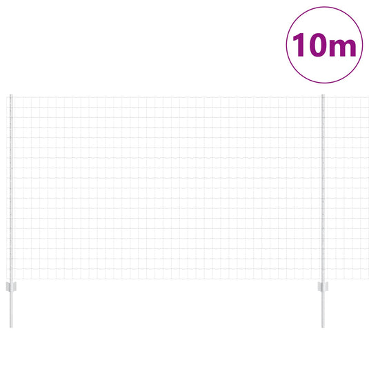 Vidaxl hek met paal zilver 1,4 x 10 m staal