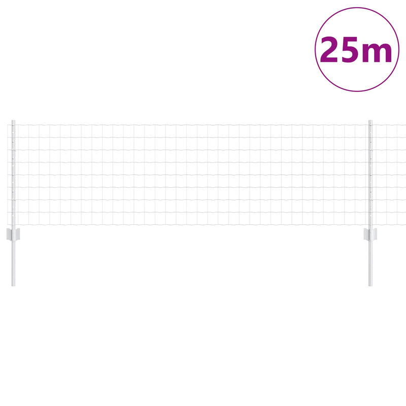 ギャラリービューアに画像をロードする, Vidaxl hek met paal zilver 0,6 x 25 m staal
